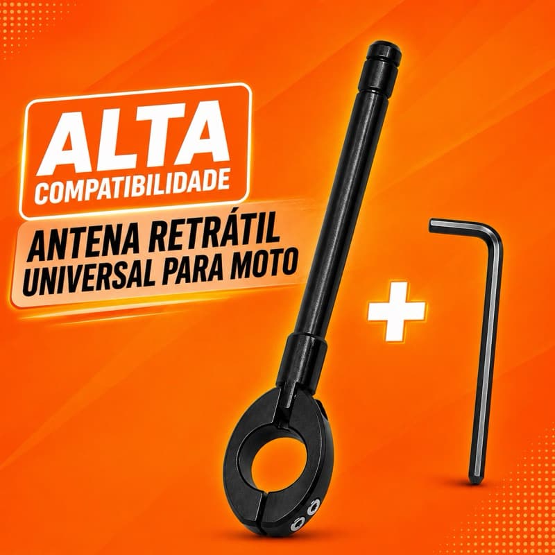 Antena Corta Pipa Retratil 6 Estagios Para Moto Para Guidão