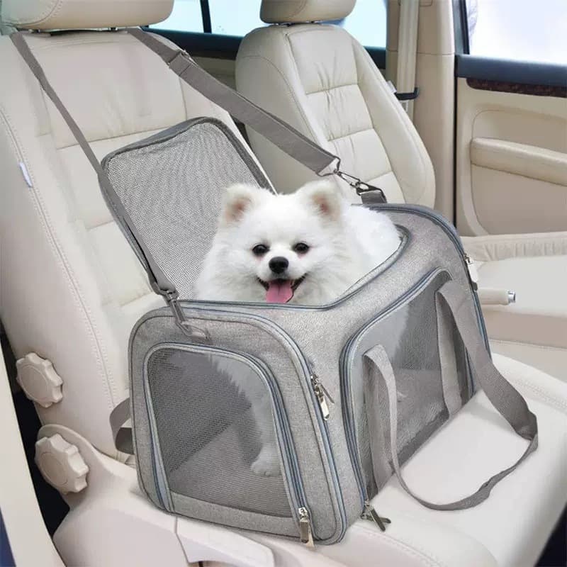 Bolsa de Transporte Portátil para Pets | Tela Mesh em 3 Lados – Ventilação Total | Aprovado para Transporte Aéreo | Almo