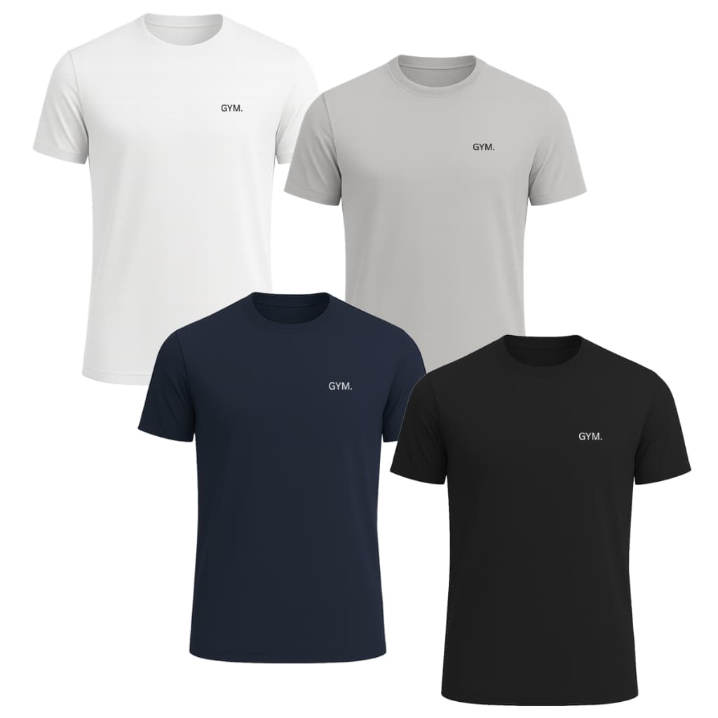 Kit 4 Camisetas Dry Fit GYM Masculina Unissex Treino Esportes Academia