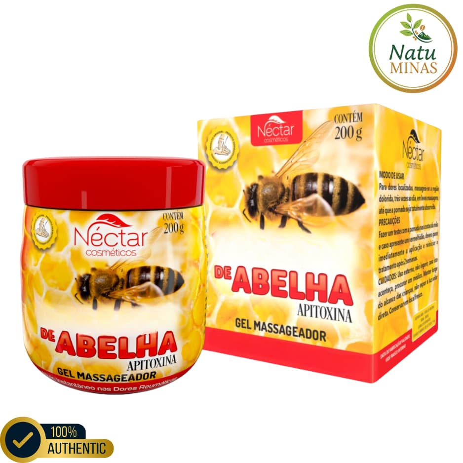 Kit 5 Gel Massageador Abelha Néctar 200g Original | Mais Economia