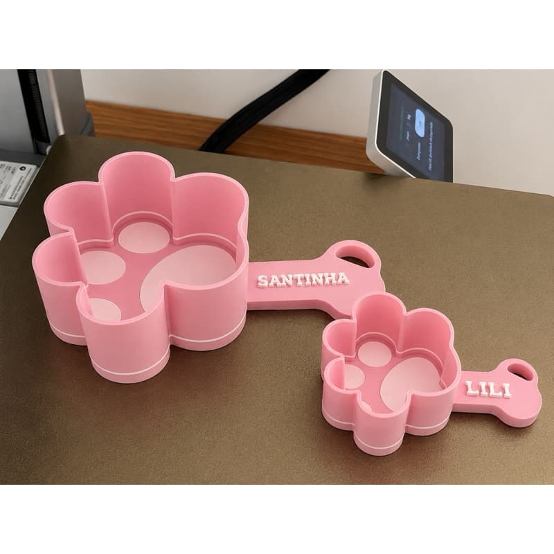 Comedouro Pet Personalizado | Alimentador para Cachorro e Gato com Nome | Impressão 3D Premium
