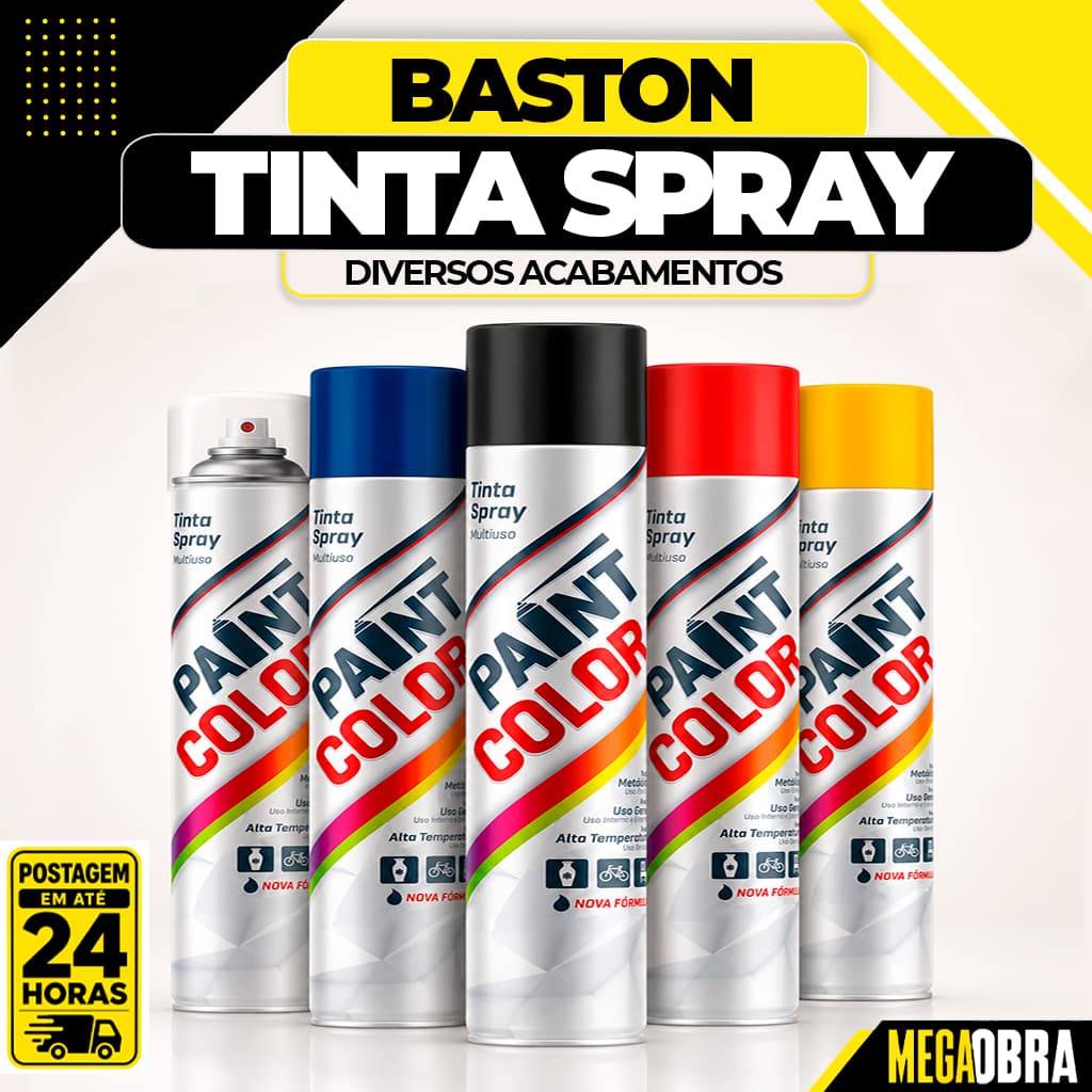 Tinta Spray Paintcolor 400ml Cores Diversas Uso Geral Metalica Alta Temp Madeira Metal Escolha a Cor