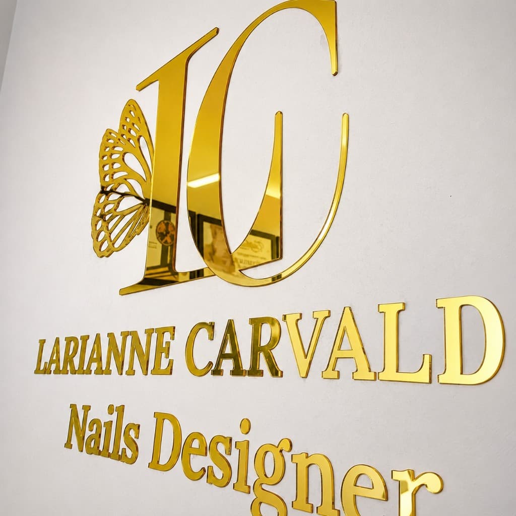 Logo em Acrílico Espelhado Letreiro 2mm Personalizado Logomarca Dourado Rosê Prata