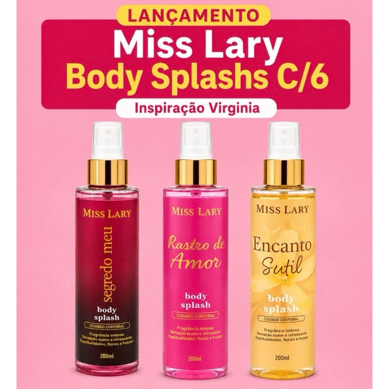 Body Splash Miss Lary inspiração Virgínia 200ml( encanto,rastro de amor,segredo meu)