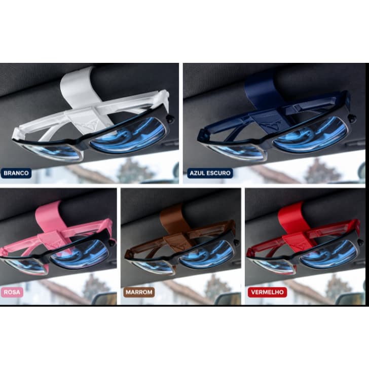 Suporte Porta Óculos para Carro Clip Organizador de Óculos para Quebra-Sol Universal