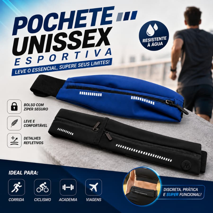 Bolsa Pochete Unissex Esportiva Compacta Leve Impermeável Porta Celular
