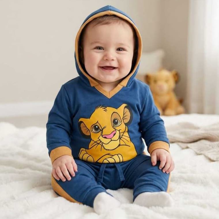 Conjunto Camiseta Manga Longa com Capuz Calça Infantil Meia Estação Confortável