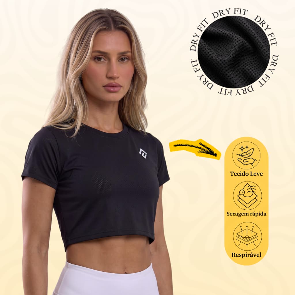 Cropped Dry Fit Academia Treino Fitness Feminina Blusinha
