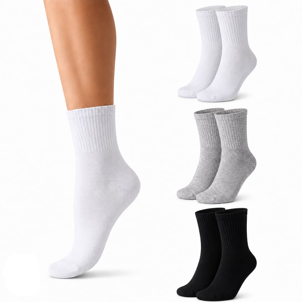 Kit 3 Pares Meia Cano Alto Casual Escolha sua Cor
