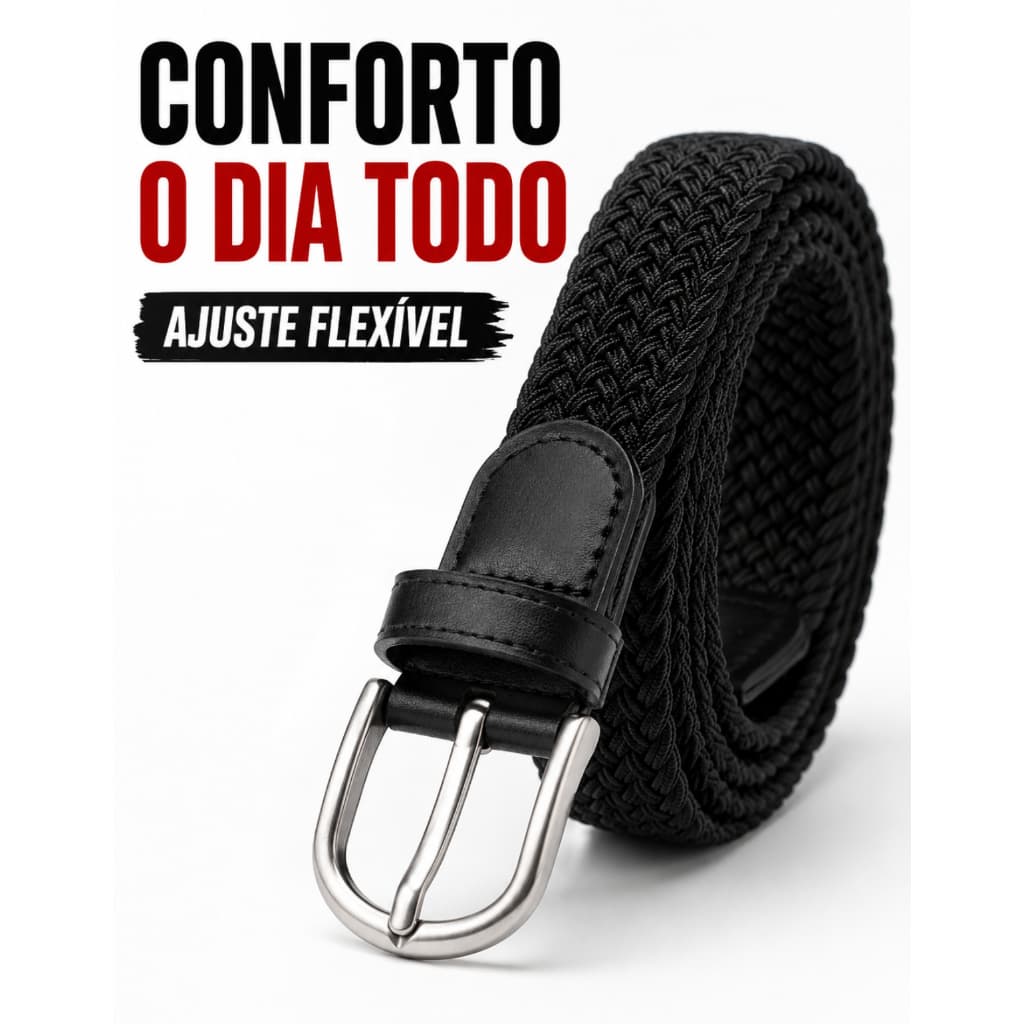 Cinto Trançado Preto Masculino Casual Moderno Preto Trabalho Trabalho Nylon Festa Conforto Resistente
