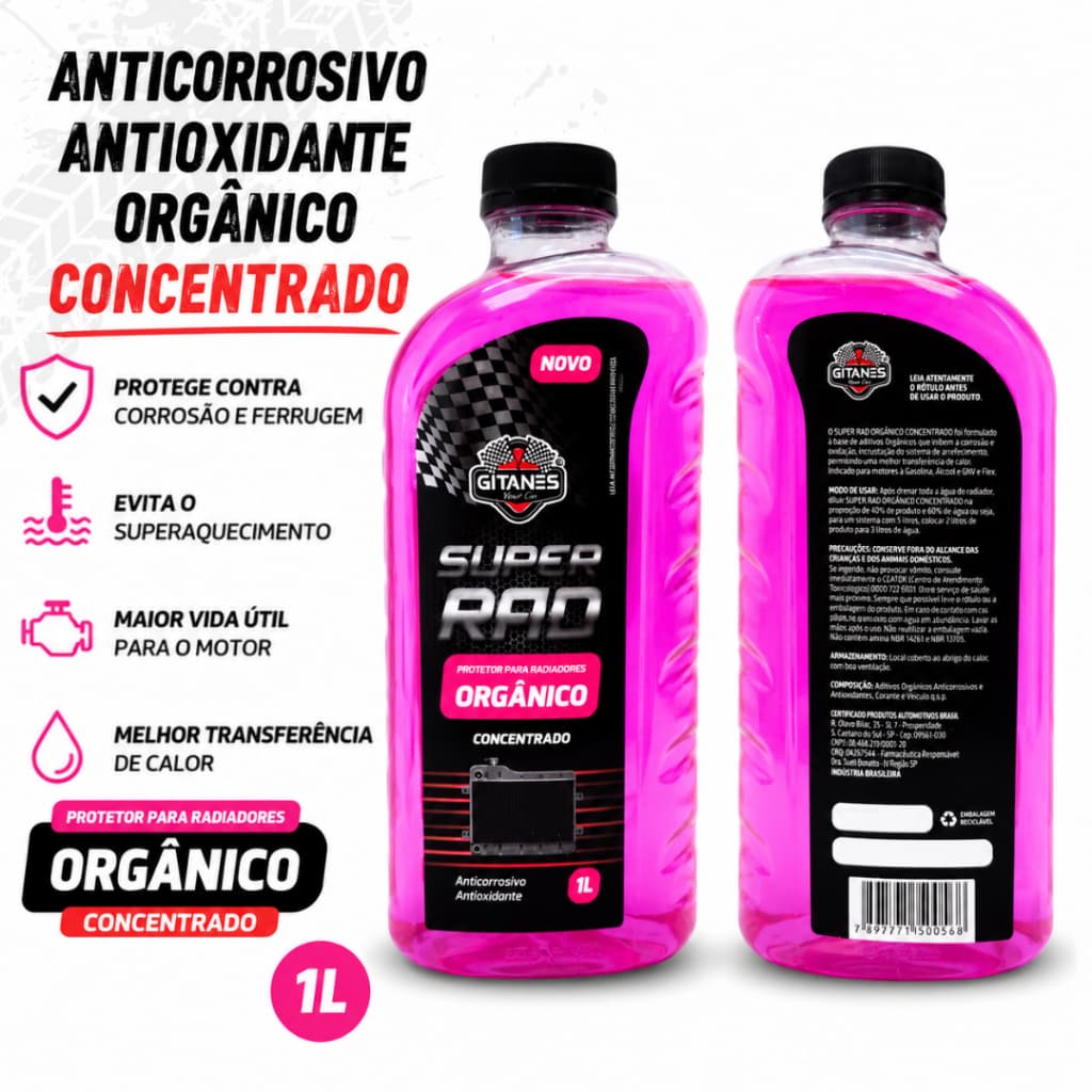 Aditivo Radiador Concentrado Orgânico Anticorrosivo SuperRad 1L