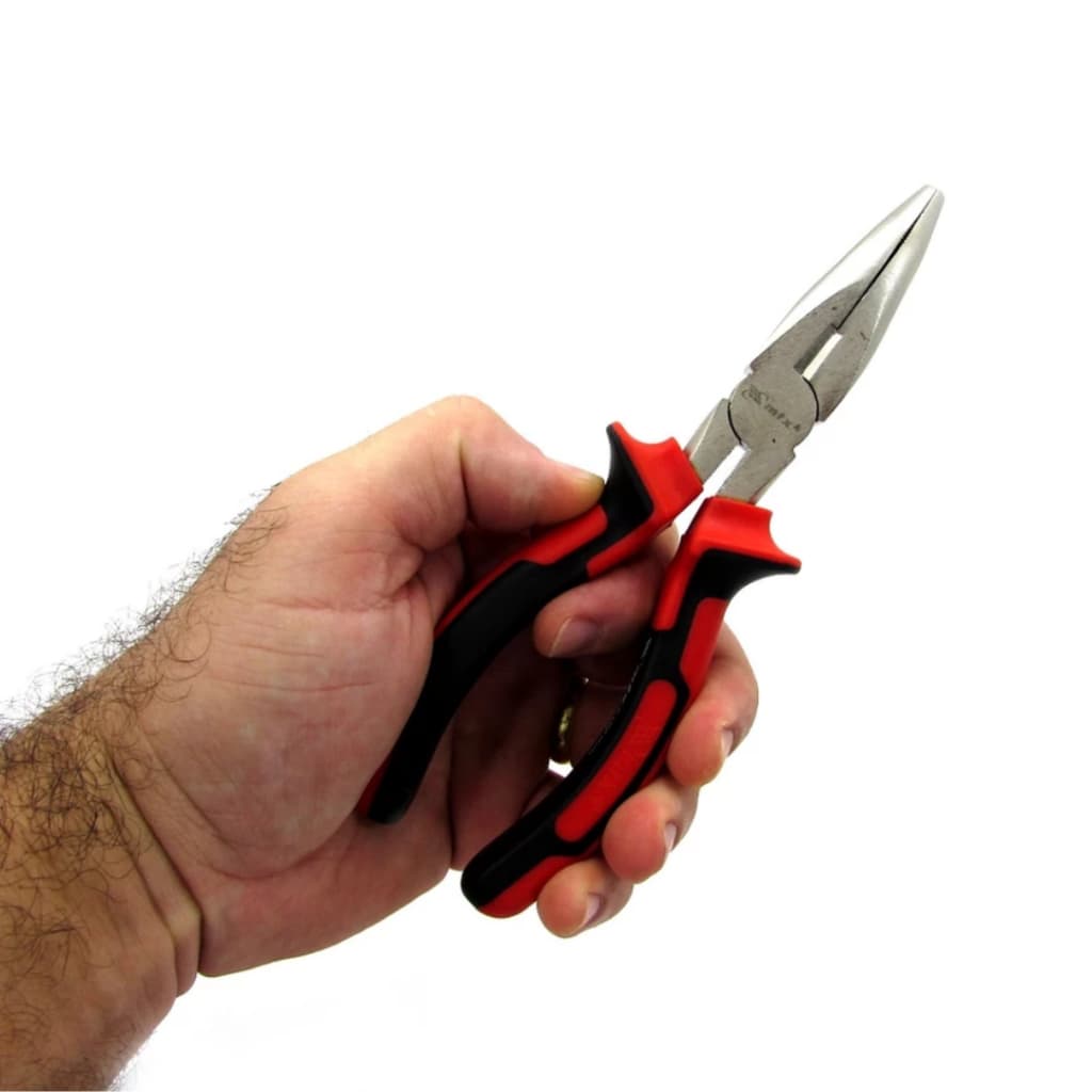 Alicate de Bico Longo Reto Meia Cana 8" (210 mm) Profissional em Aço Niquelado