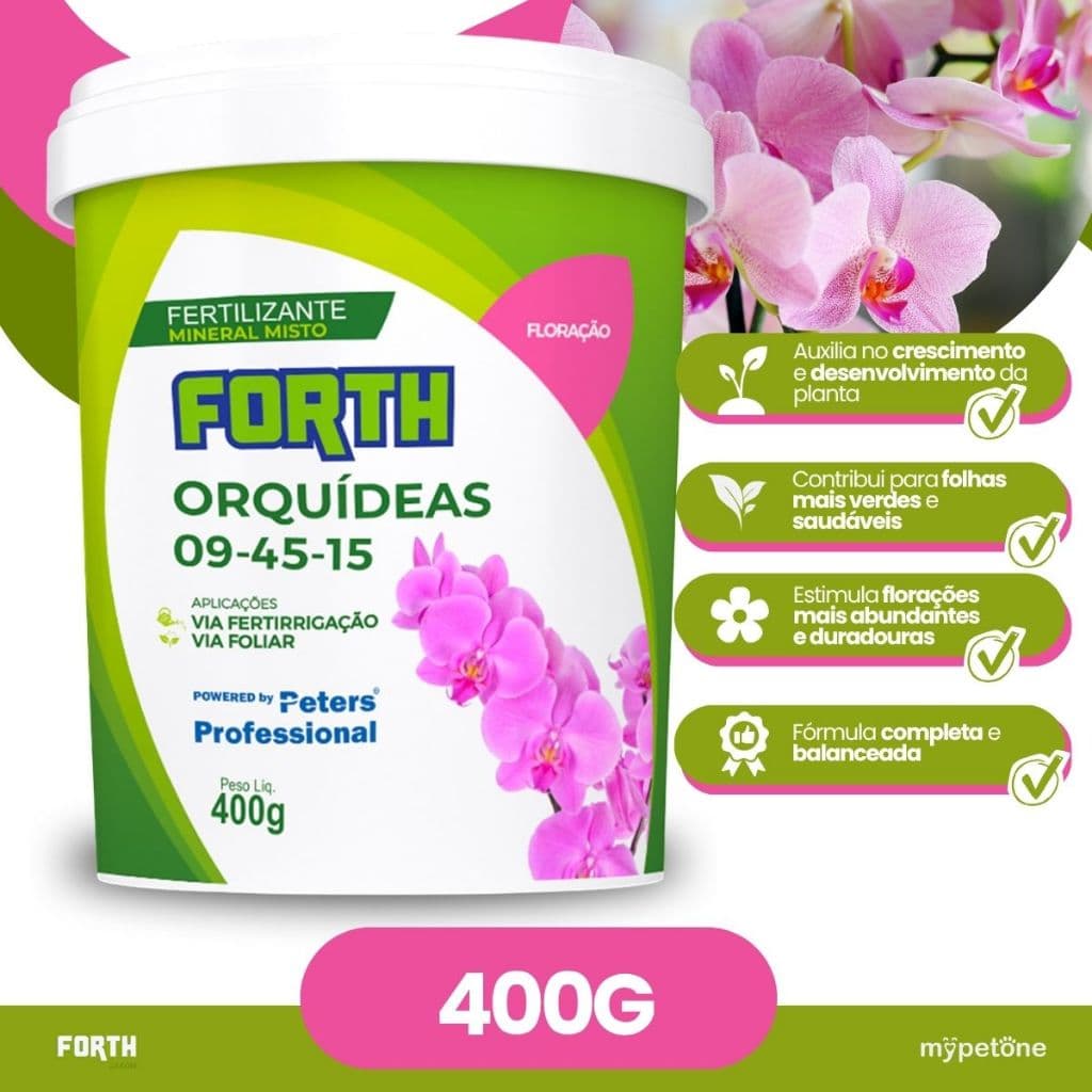 Fertilizante Forth Orquídeas Floração 400g 09.45.15 Adubo