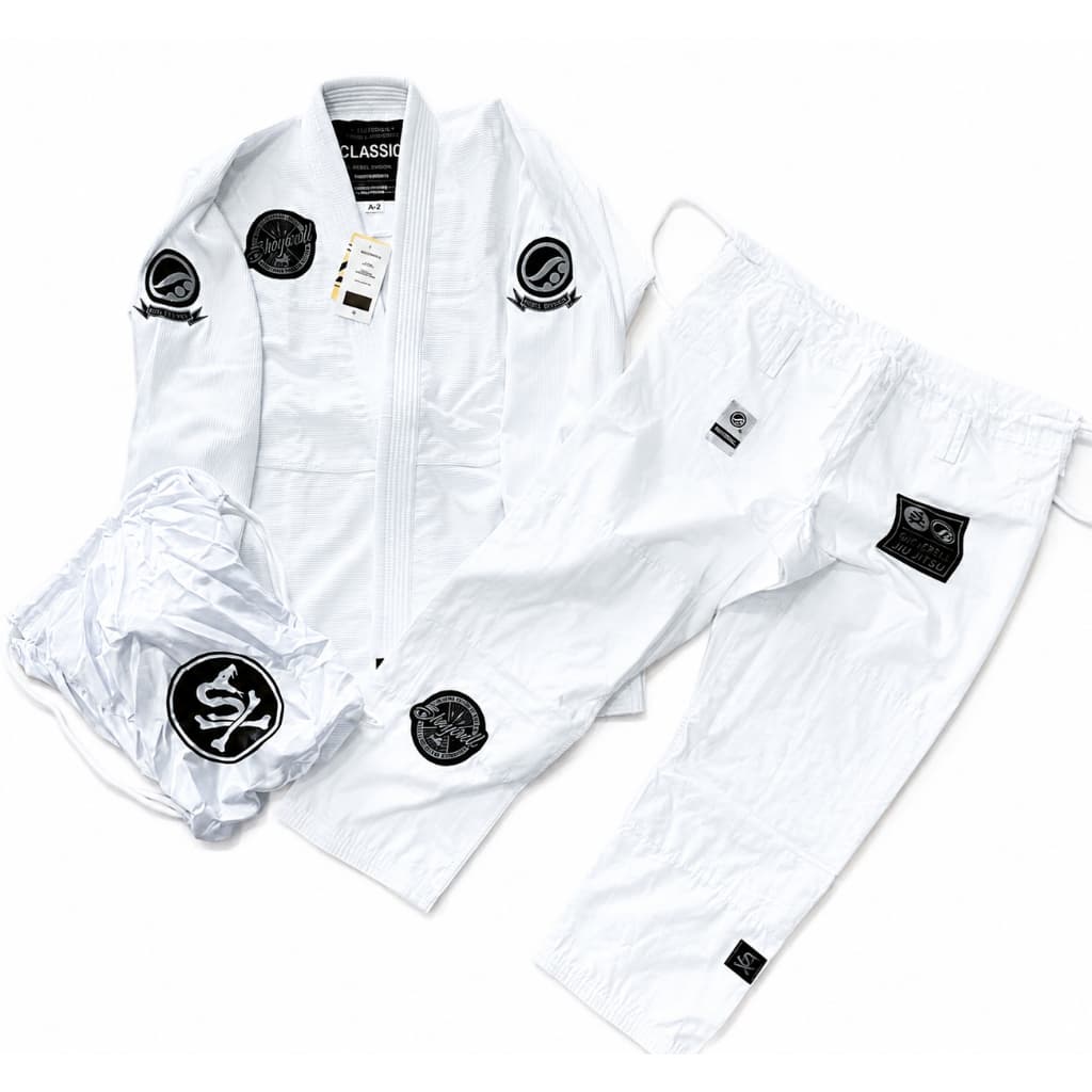 Kimono Shoyoroll Rebels Classic Branco BJJ Jiu-Jitsu Premium Com Bolsa