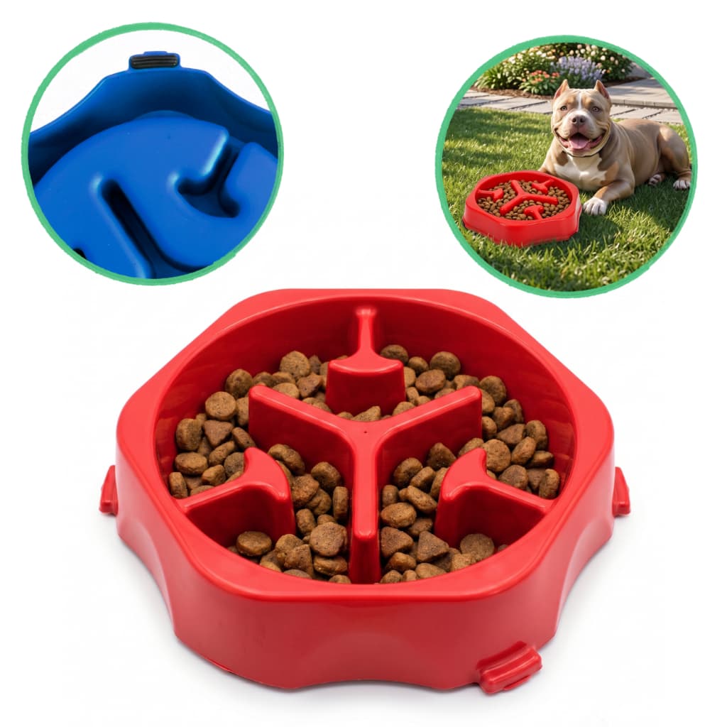 Pote Comedouro Pet Lento Cachorros Gatos Antigula Tigela Alimentação Antiengasgo