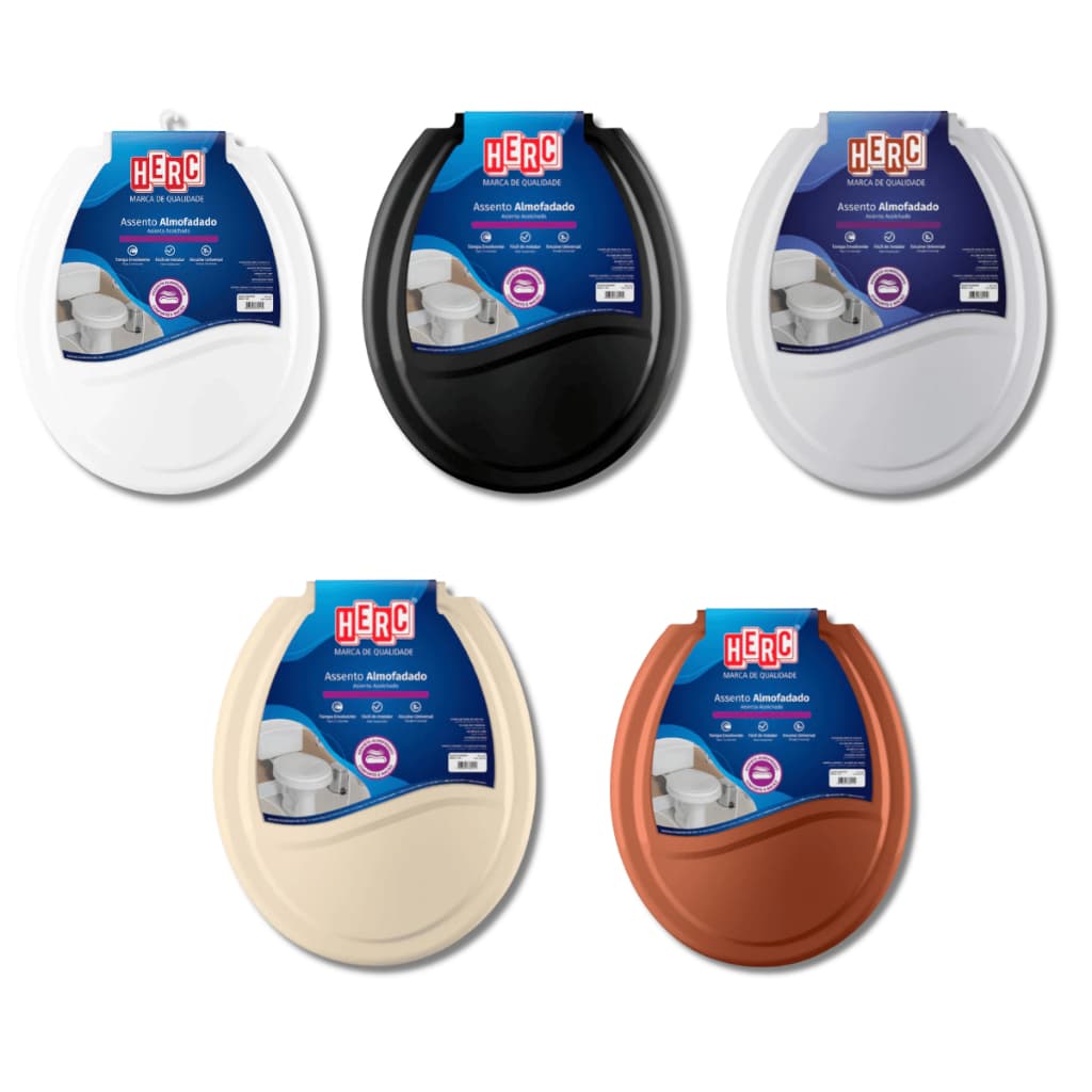 Assento Sanitário Tampa Oval Vaso Almofadado Universal Banheiro Prime Herc