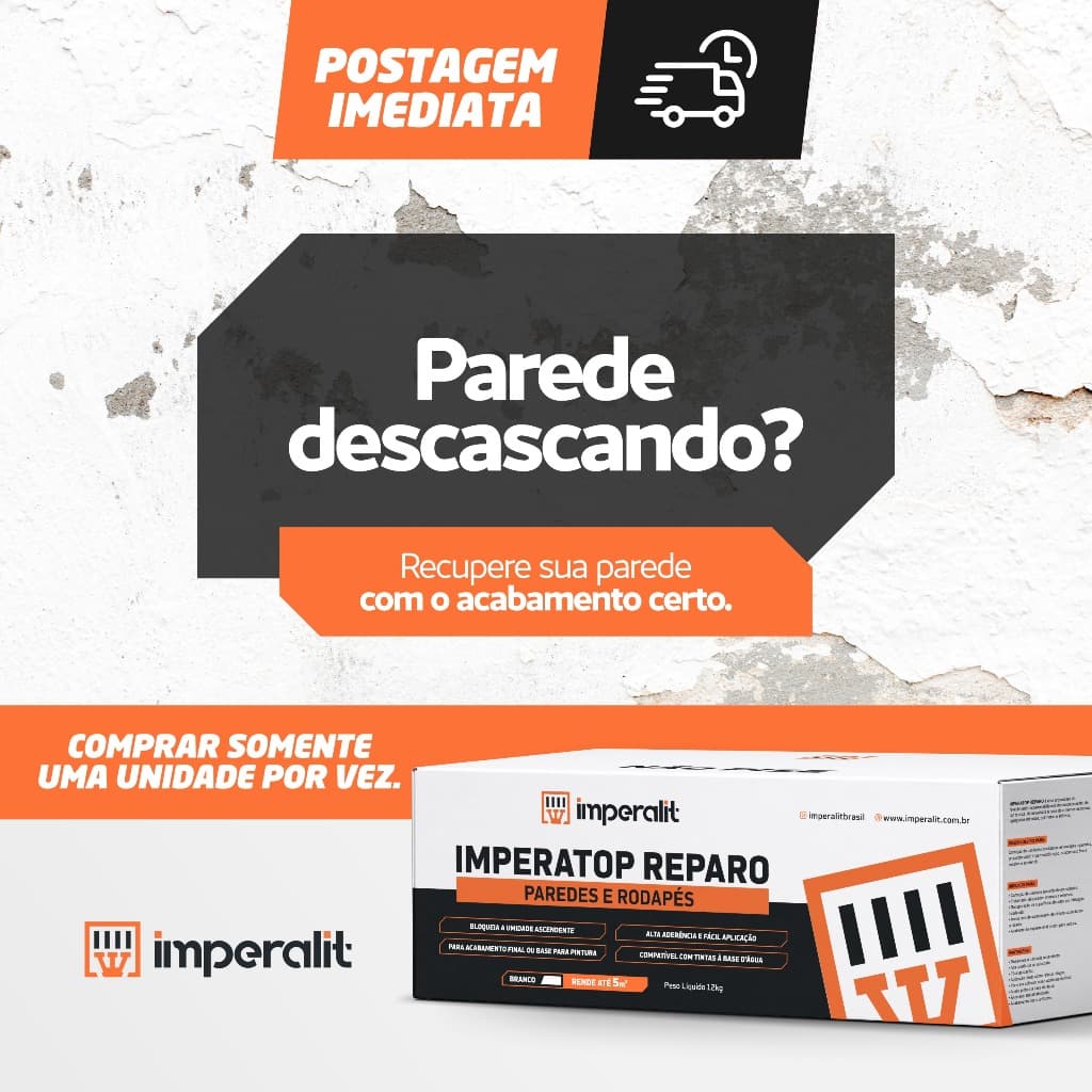Bloqueador de Umidade Parede Rodape 12kg Impermeabilizante Tinta Descascando Mofo Bolor Salitre Imperatop Reparo