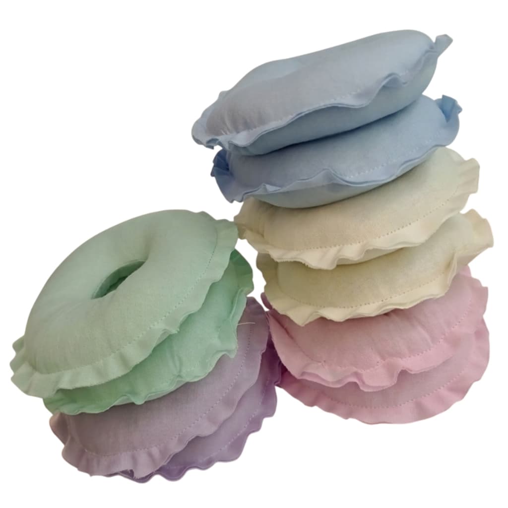 Kit 4 ou 2 Rosquinhas de Amamentação Protetor de Seios Donut em Tricoline Antialérgico