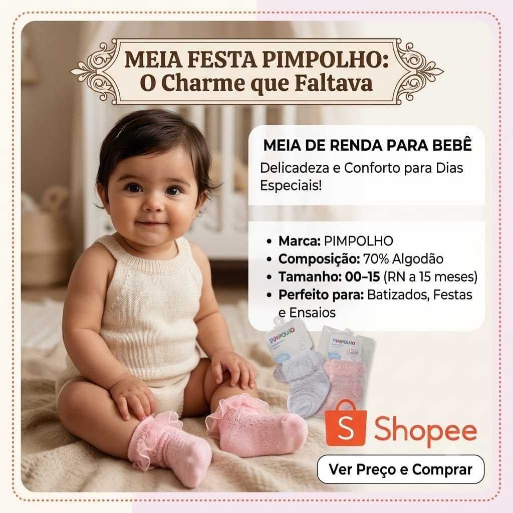 Meia Festa Batizado e Casamento para Bebês