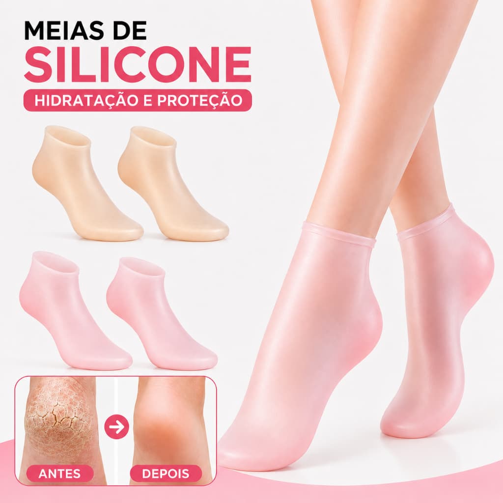 Meias Cuidados Dos Pés Silicone Hidratante Para Rachados Calcanhar Ressecado Spa Reutilizável
