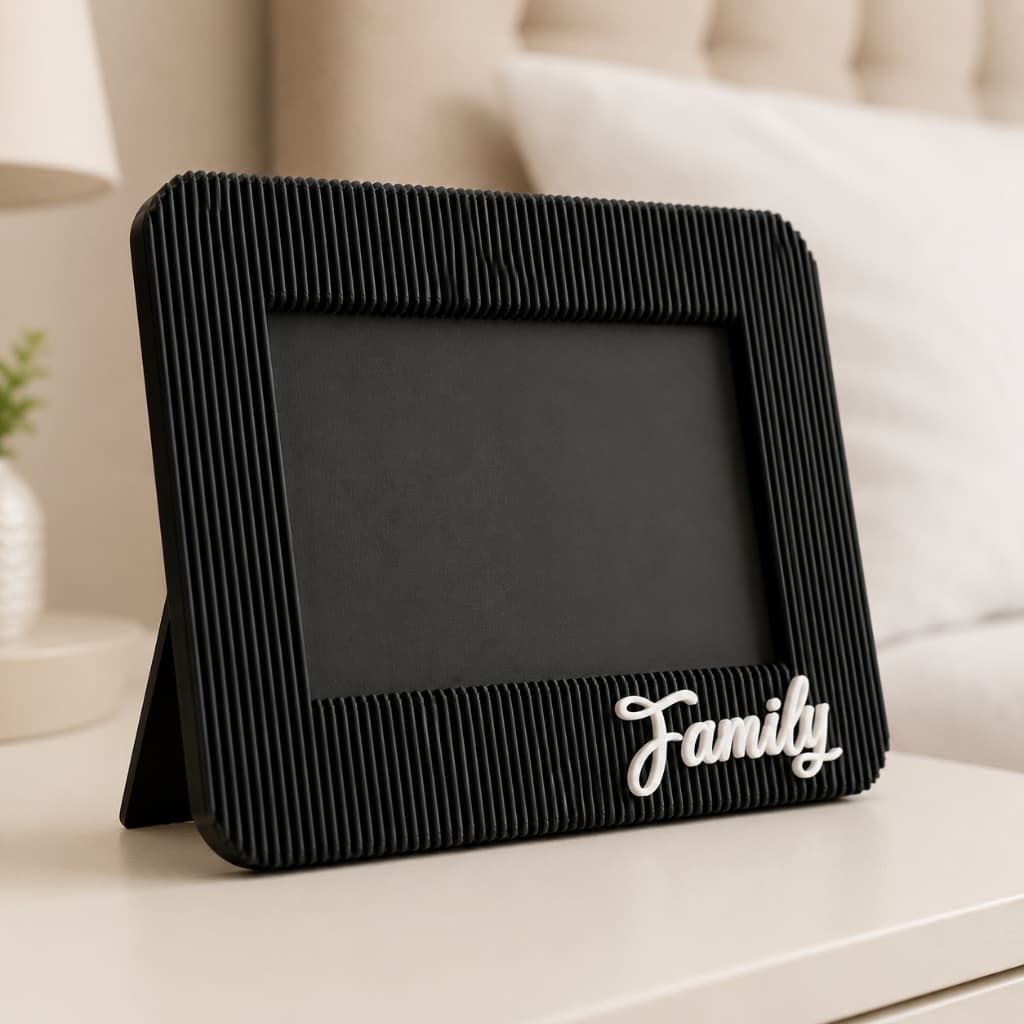 Porta Retrato 10x15 Família Texturizado Moldura Horizontal para Foto Decoração de Mesa Presente