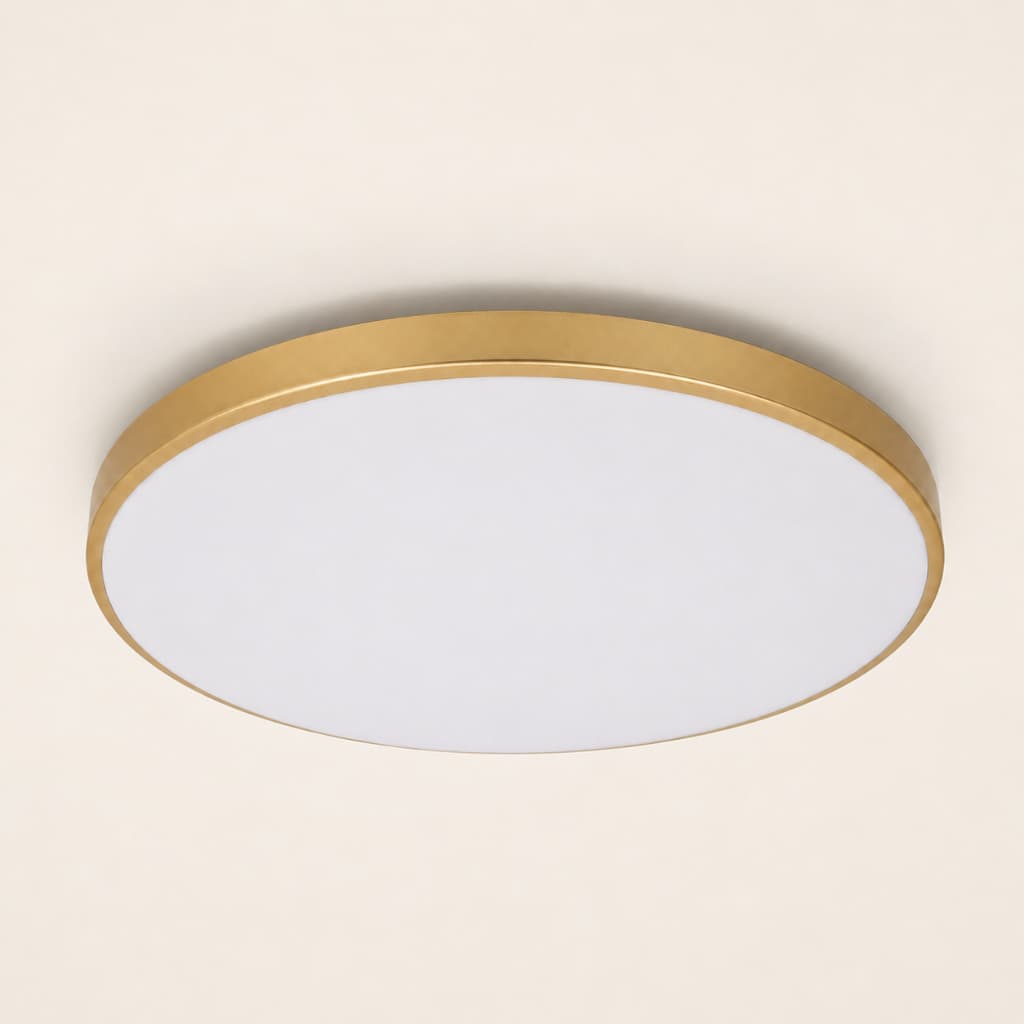 Plafon Led Moderno sobrepor 20w Redondo 3000k (Quente) 4000k (Neutra) 6500k (Frio) 26cm Tipo Orbital - Dourado