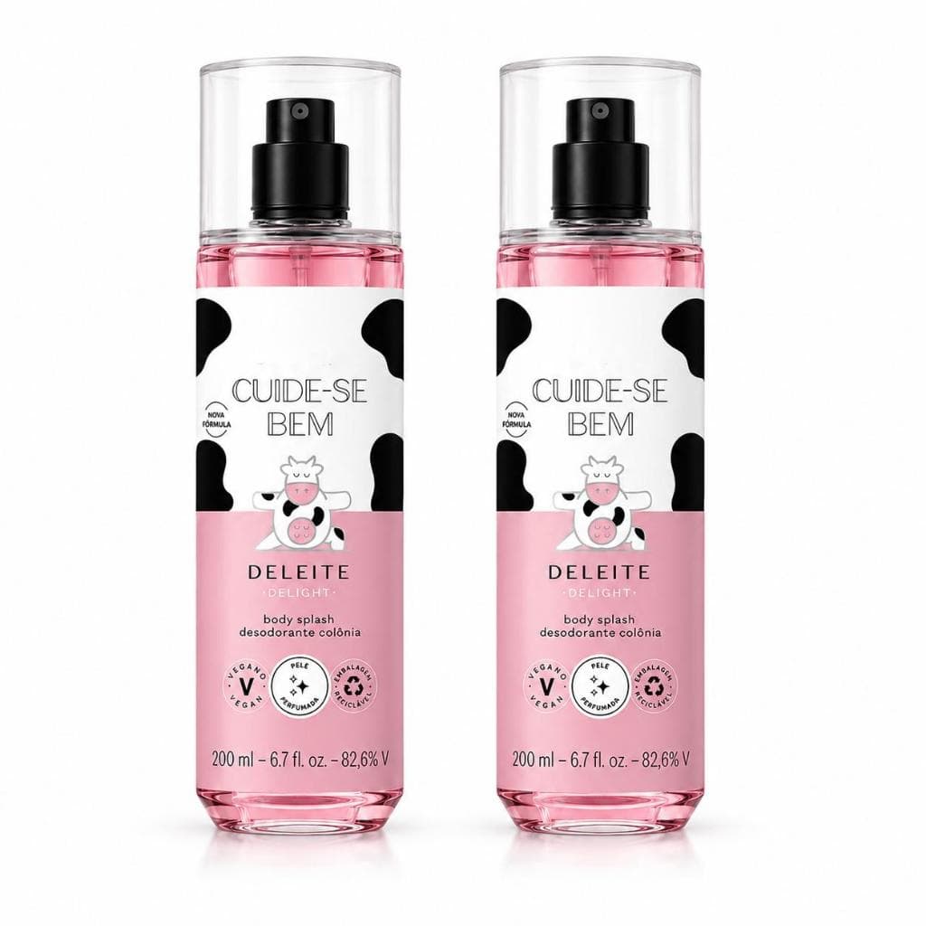 2 Body Splash Feminino Delight 200ml + Colônia Desodorante Corporal - Aroma Doce Gourmand