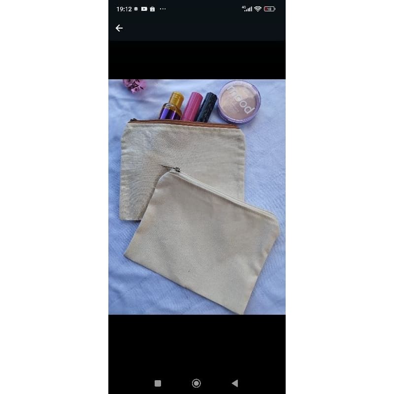 nécessaire em algodão cru para personalização 20x14