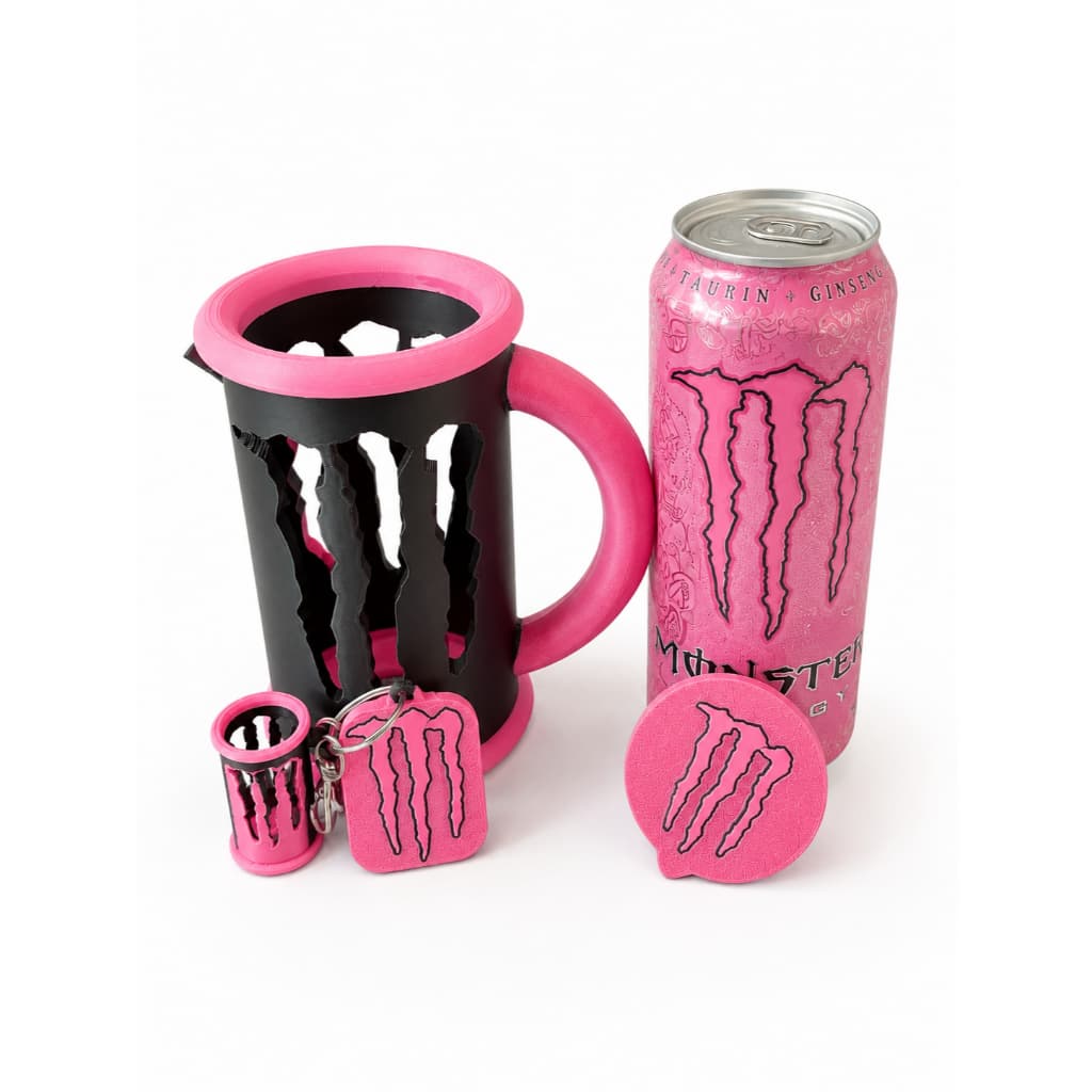 Kit Caneca porta lata Monster | Abridor | Chaveiro|  Com ou Sem Nome | Personalizado | Porta Lata | Brinde