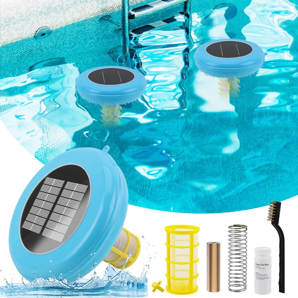 Gerador de Íons Solar para Piscina com Anodo de Cobre, Reduz Uso de Cloro e Purifica a Água, Capacidade 120000 Litros
