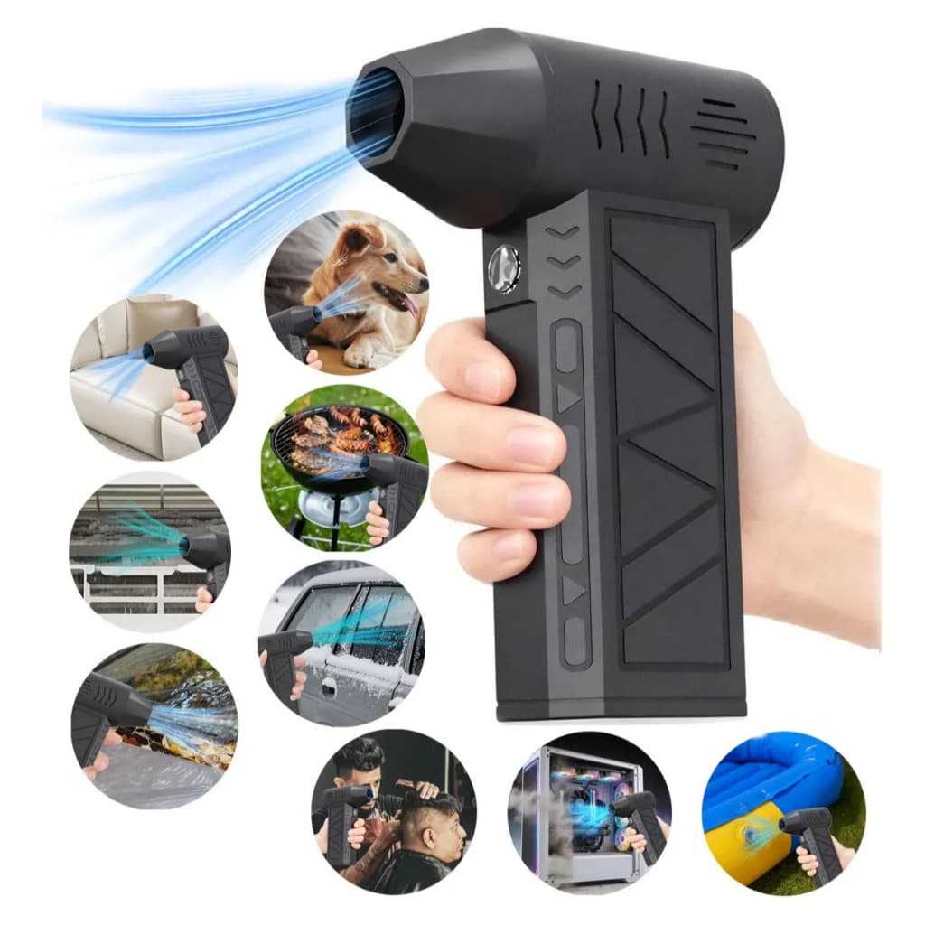 Mini Soprador Ventilador Ar Turbo 130000RPM Sem Fio Recarregável USB 3 Níveis Jato Forte Portátil Limpeza Carro Teclado