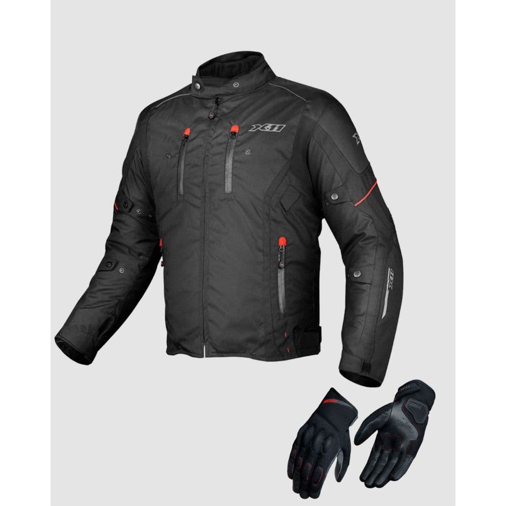 Kit Jaqueta Masc. X11 Iron 3 + Luva X11 Lançamento Ventilada Nitro Air Motociclista