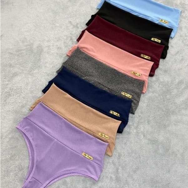 Kit 4 Calcinhas Cós Alto Modeladora Feminina Suplex Cós Duplo Reforçado Não Marca Conforto Diário
