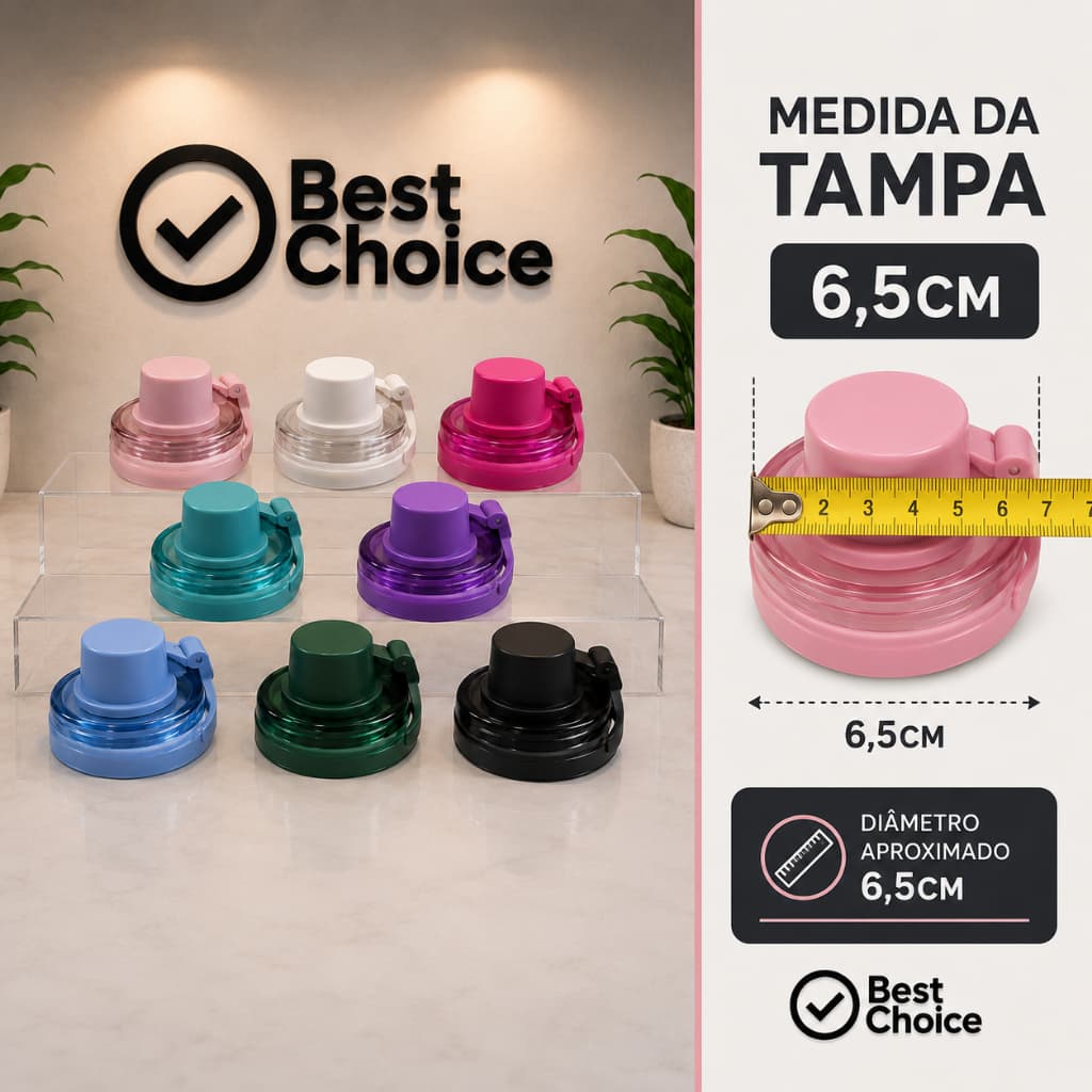 TAMPA CRYSTAL PARA GARRAFAS TÉRMICAS 6,50 CM DE DIÂMENTRO
