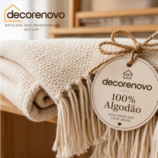 Manta Decorativa Para Sofá 2,1x1,20 Protetota 100% Algodão