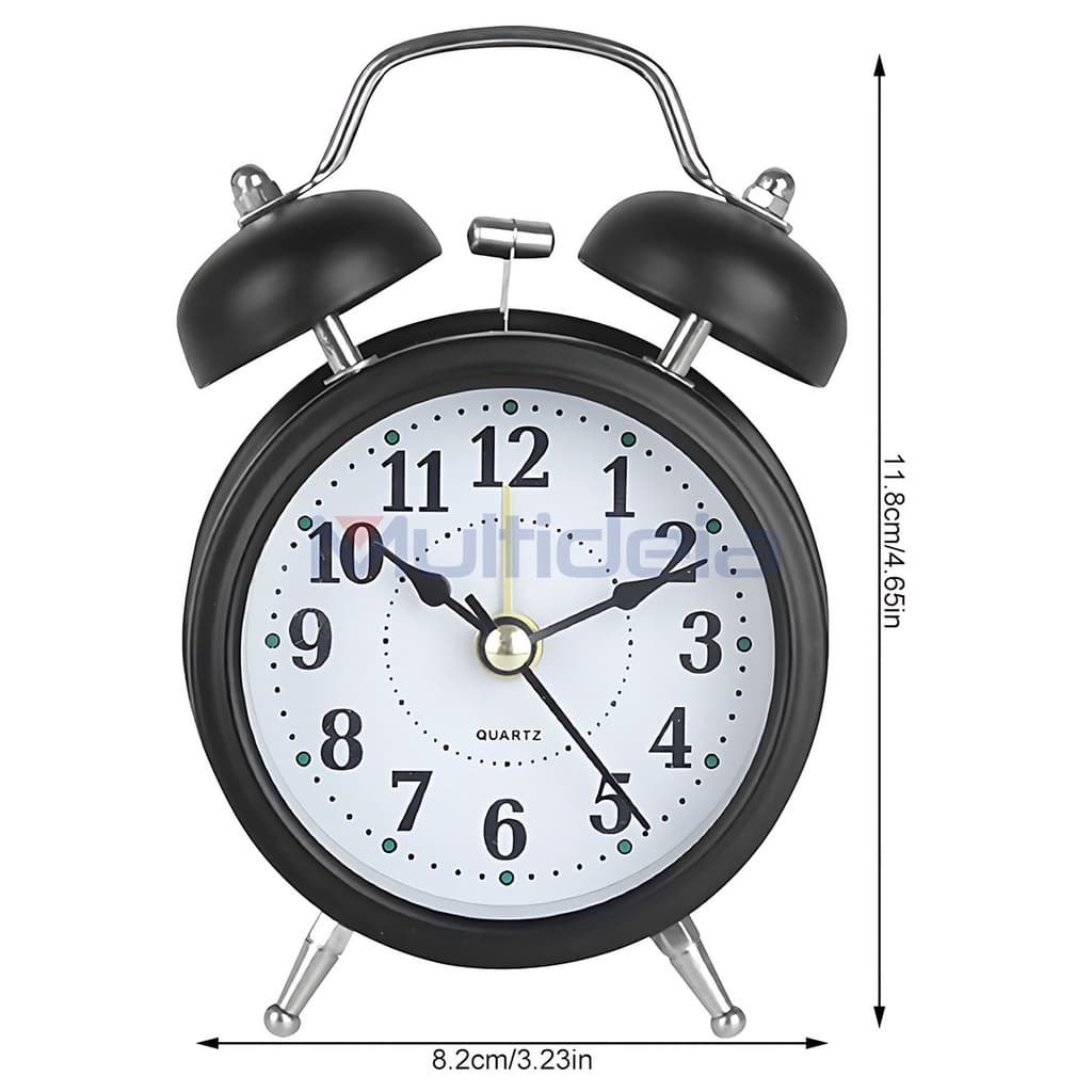 Relógio Despertador Metal Estilo Antigo Retro Sino Super Alto Pilha Mesa Portátil