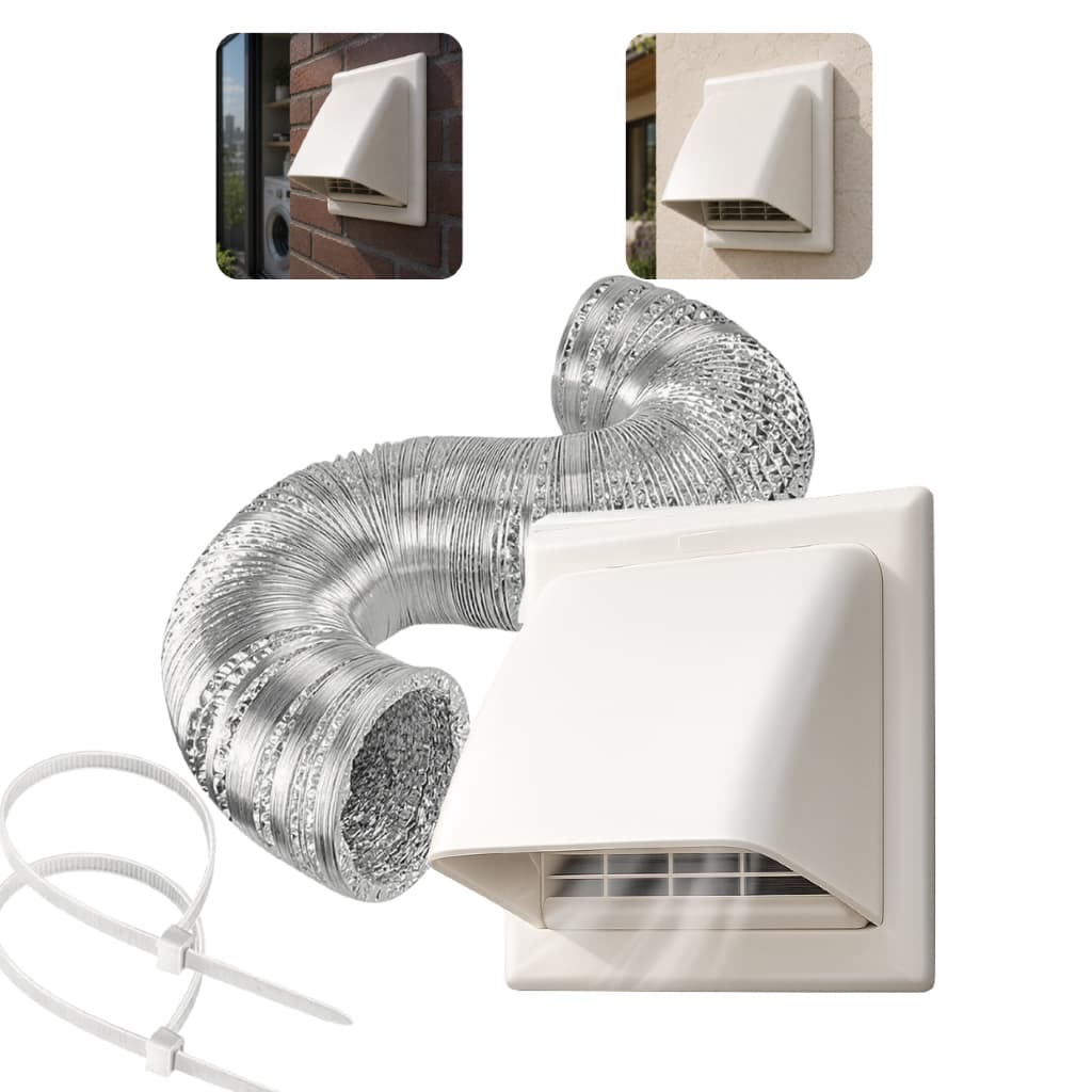 Kit Grade Veneziana Pvc Com tela Anti-inseto E Duto