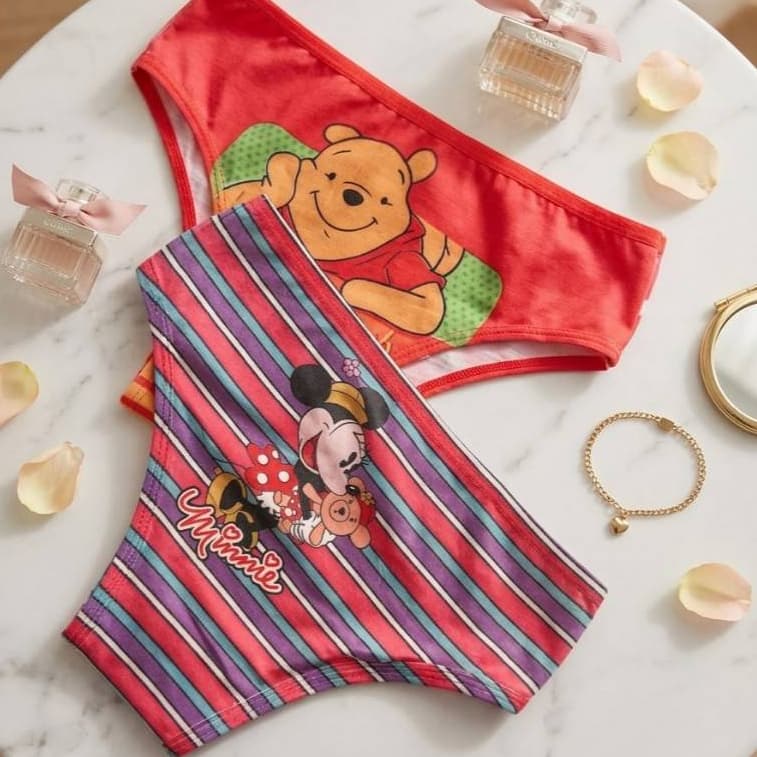 Kit 3 Calcinha Tanguinha Sublimada Estampada Personagens Moda Infantil Conforto Menina Kids