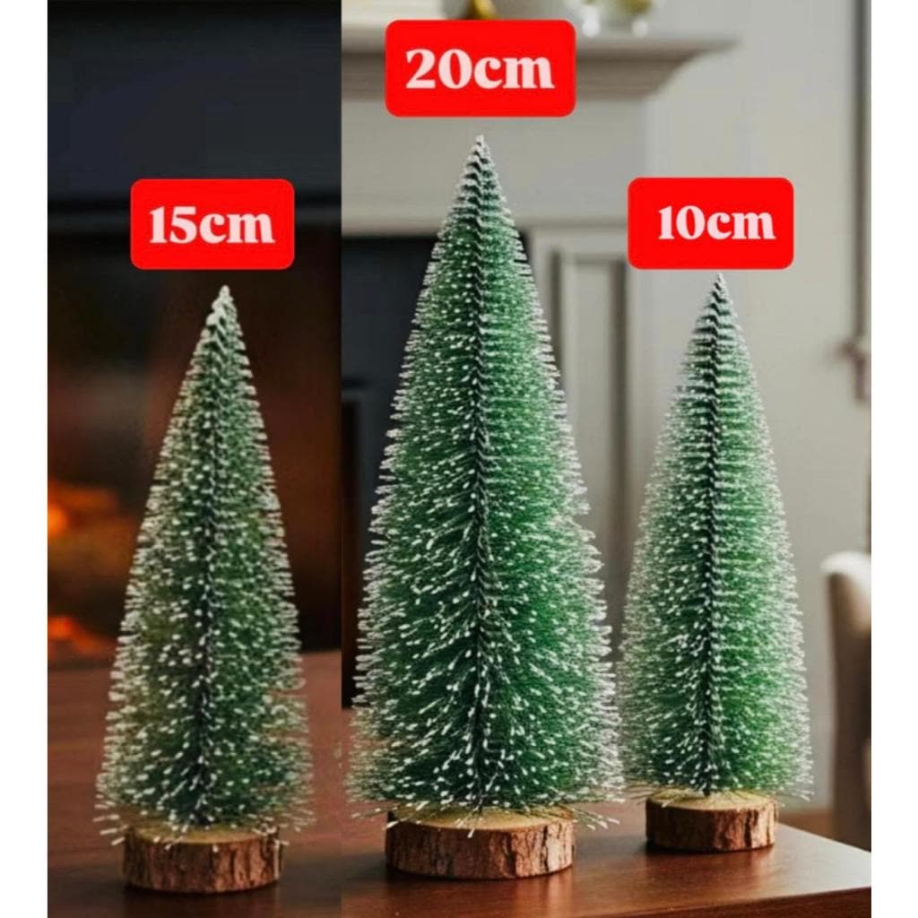 3 Mini Pinheirinho Arvore Natal Enfeite Mesa Decoração Natalina Nevada