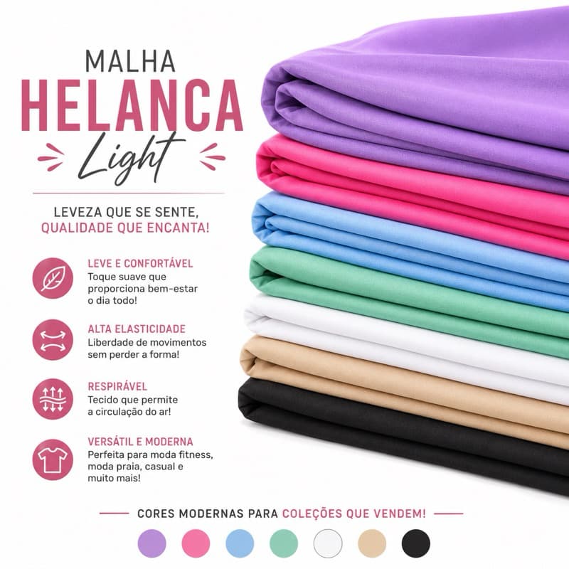 Tecido Malha Helanca Light acima de 5m x1,80m-Preço baixo- boa transpiração de suor, auxiliando em épocas mais quentes
