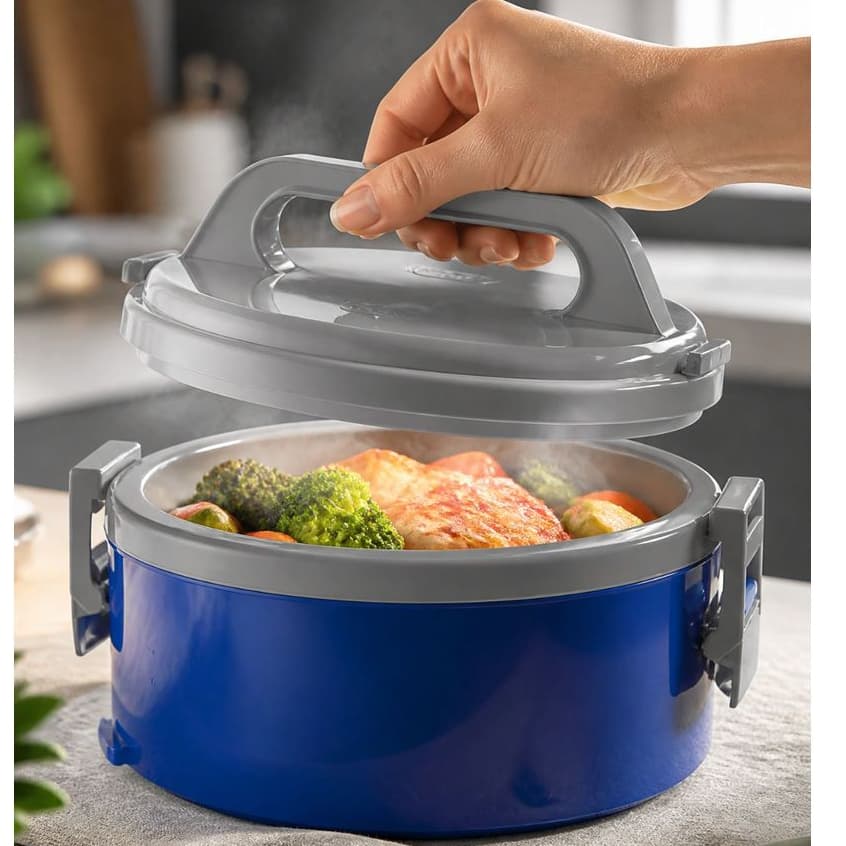 Marmita Térmica Soprano 1,5L Com Alça Comida Trabalho Marmitex Sem Divisória Grande Alimentos Quente