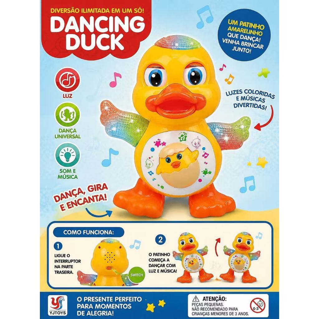 Pato Dançante De Brinquedo Educativo Com Luzes e Música Para Bebês Com Som e Movimento Presente Infantil