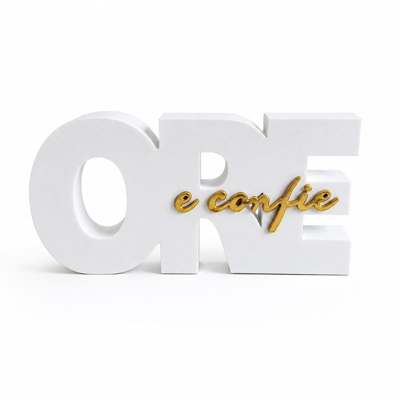 Placa Decorativa “Ore e Confie”22 cm | Decoração Religiosa para Casa
