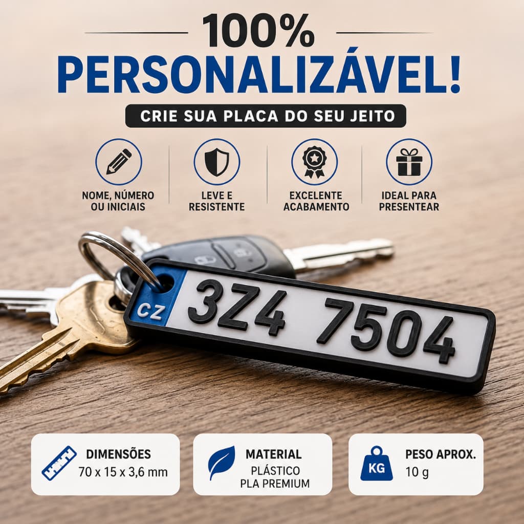 Chaveiro Placa Com Nome Personalizado