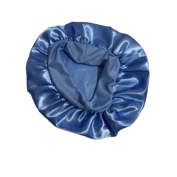 ATACADO Touca de Cetim com Faixa  COR AZUL BEBÊ  Ajustável, Protege os Cabelos, Anti Frizz e Confortável