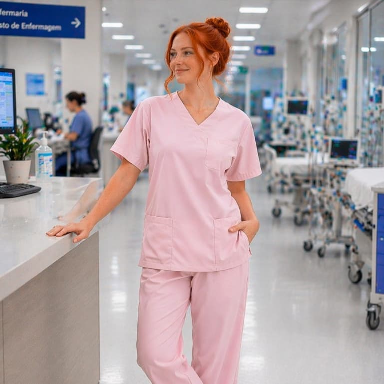 Pijama Cirúrgico Feminino Scrub Hospitalar Tecido Gabardine + Envio Rápido