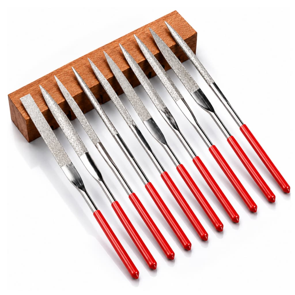 Kit Com 10 Limas Diamantadas Trastes Pestana Ferramenta Para Luthier