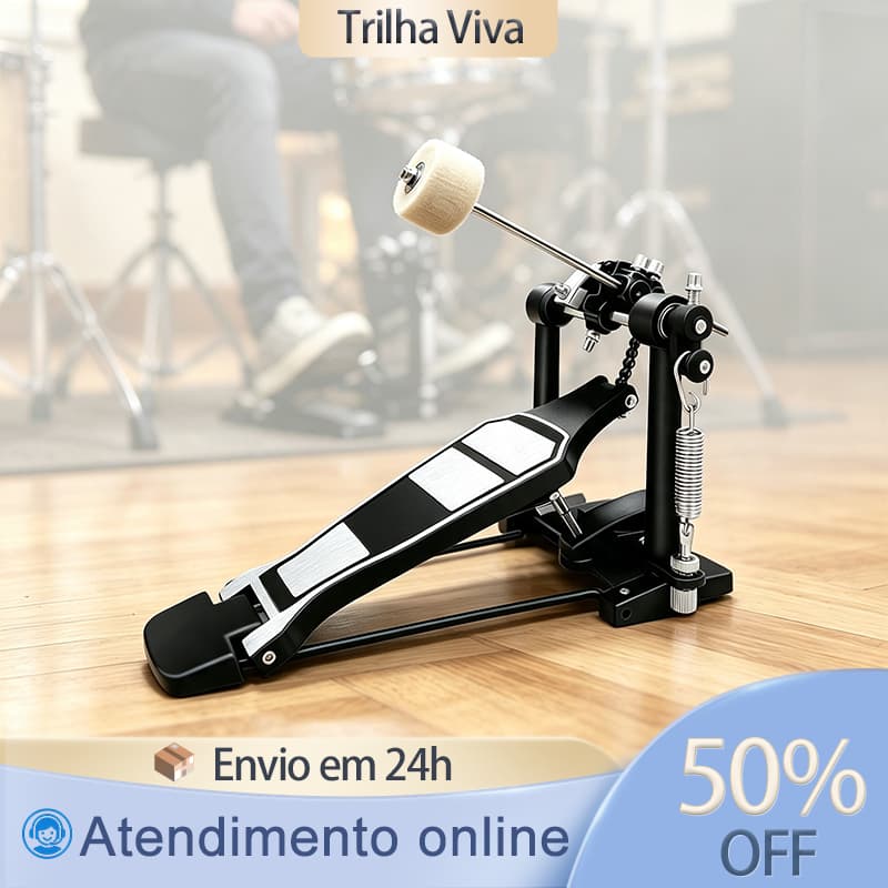 Pedal De Bumbo Para Bateria Duplo Profissional Com Ajuste De Martelo Resistente Kit De Percussão