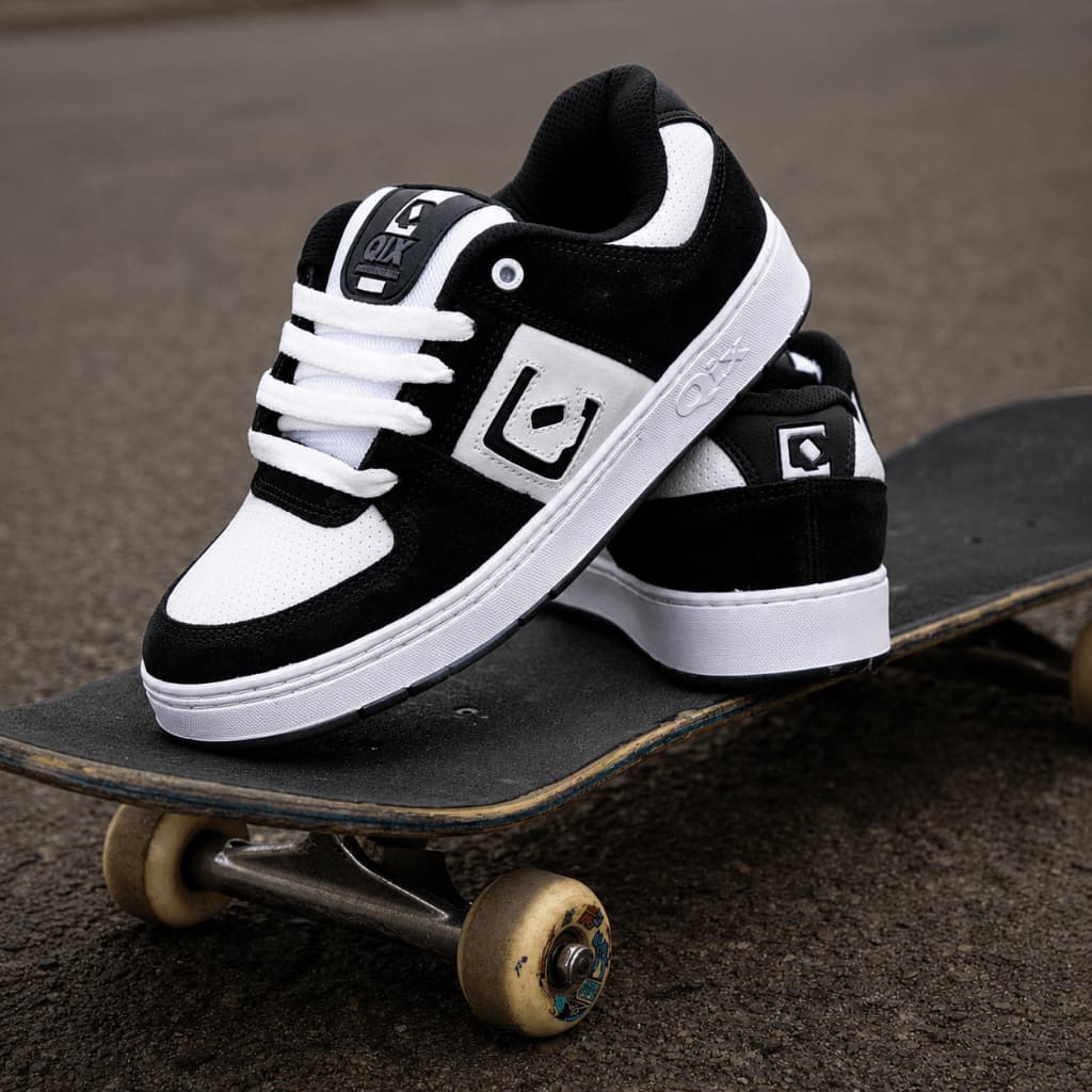 Tênis Qix 90's Old School Original Skatista Couro Sola Borracha Confortavel Resistente Casual
