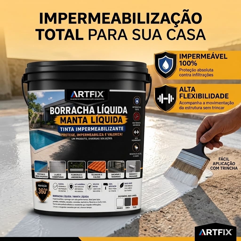 QUEIMA DE ESTOQUE - Manta Líquida Impermeabilizante 18Kg ARTFIX Para Obras Novas e Reformas